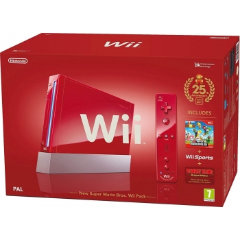 Nintendo Wii 25th Anniversary - New Super Mario Bros. Wii Pack - Red