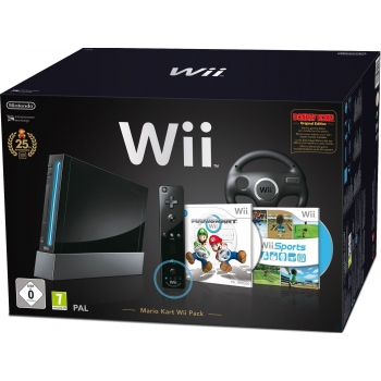 Nintendo Wii Mario Kart Wii Pack - Black