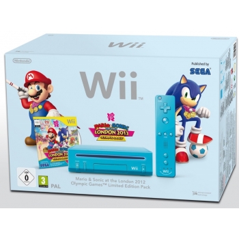 Nintendo Wii Mario&Sonic at the London 2012 Olympic Games Limited Edition Pack - Light Blue