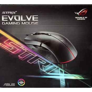 Asus ROG Strix Evolve Mouse Ottico Gaming, 7200 DPI, Aura Sync RGB, Quattro Stili Ergonomici, Interruttori Omron