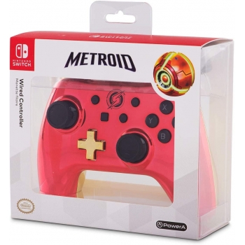 (SWITCH)  PowerA Controller Cablato Metroid Per Nintendo Switch