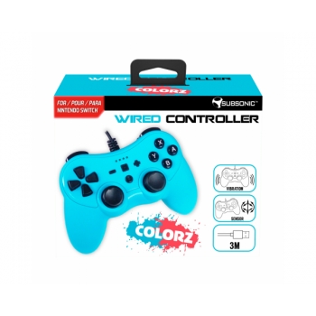 (SWITCH)  Subsonic Colorz Controller Cablato Blu Per Nintendo Switch